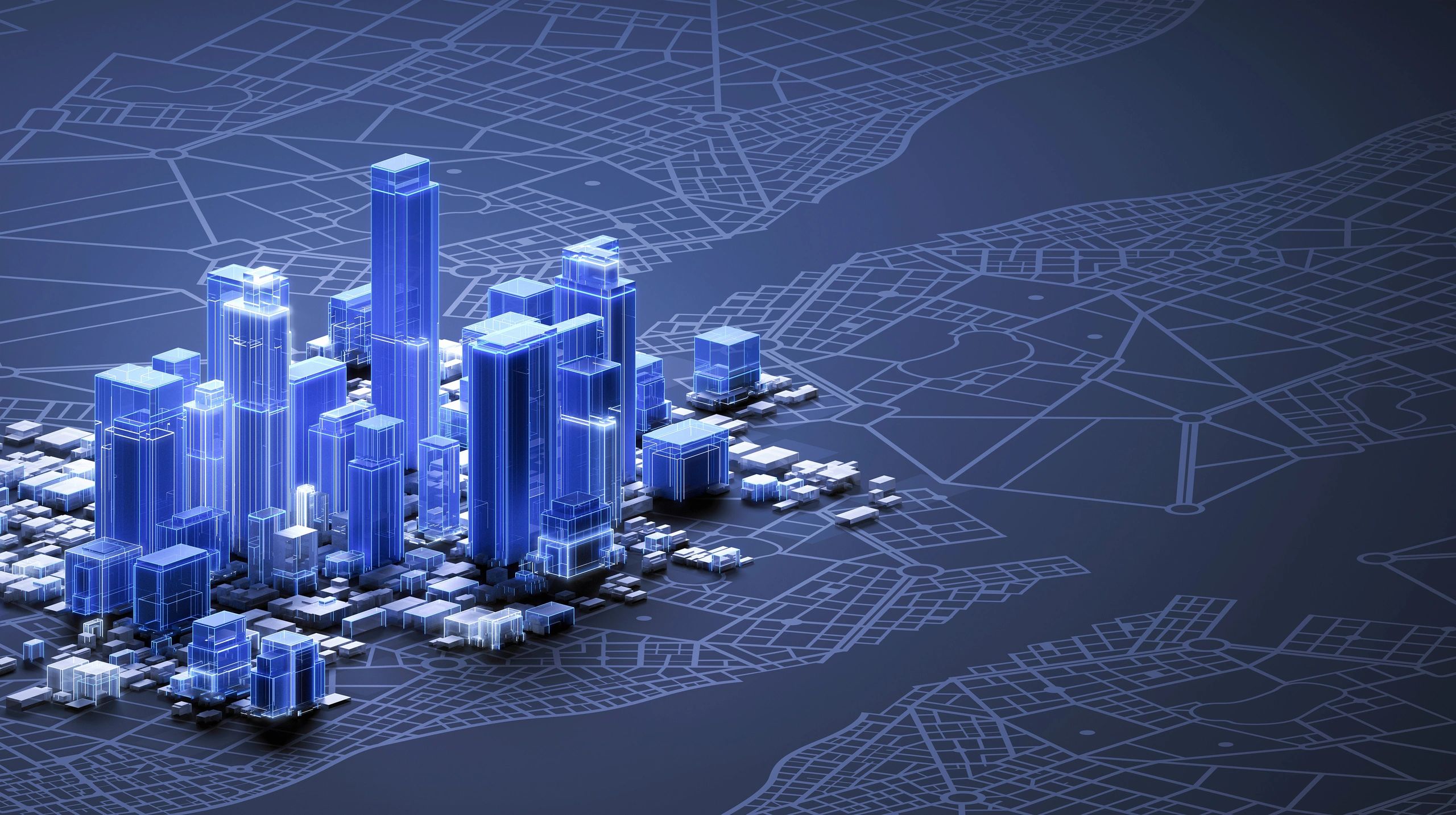 Abstract smart city visualization representing digital infrastructure
